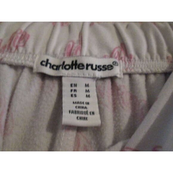 Charlotte Russe Pajama Pants Women's Size Medium Loungewear Baddie Pink White - Picture 2 of 4